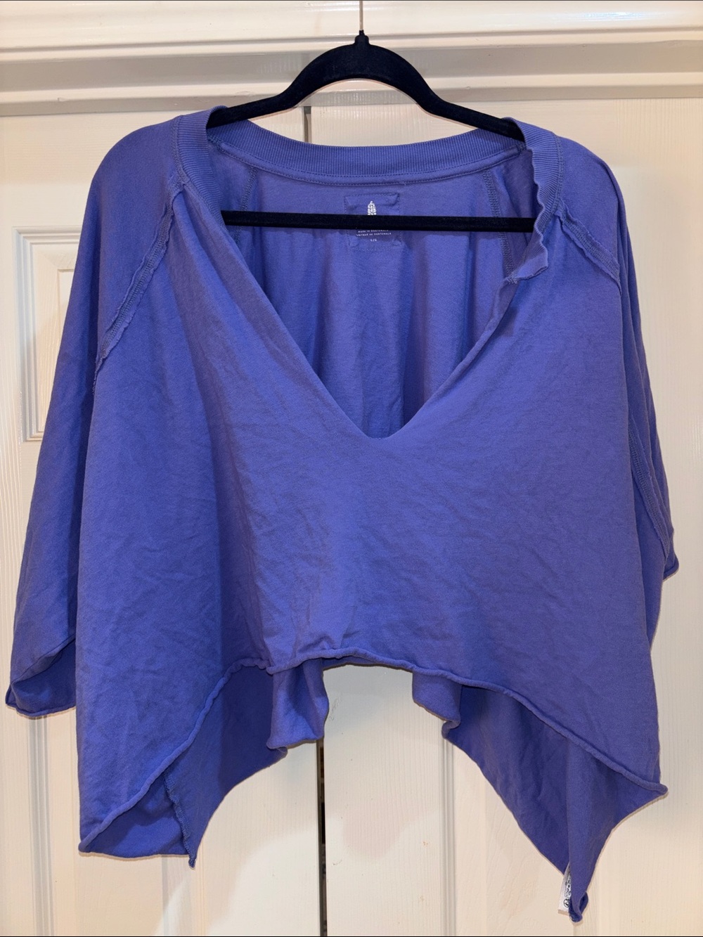Relaxed V-Neck Women's Top in Periwinkle- free people movement